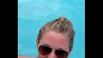 Amateur Girl Gives Oral Pleasure In Outdoor Pool, Captured On Smartphone