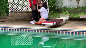 A Married Woman Indulges In Poolside Oral Pleasure With A Black Man